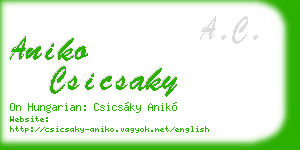 aniko csicsaky business card